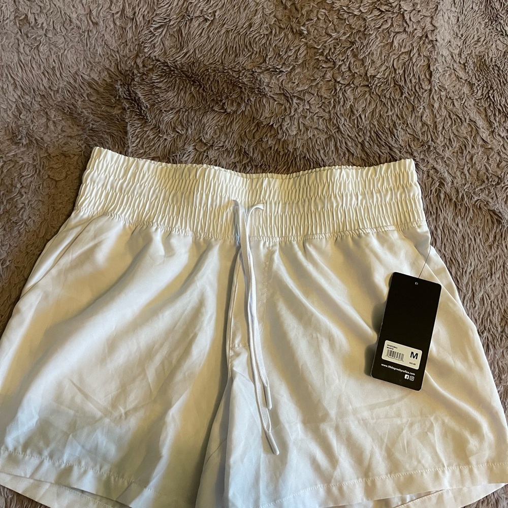 90 Degree By Reflex High Waist White Shorts
